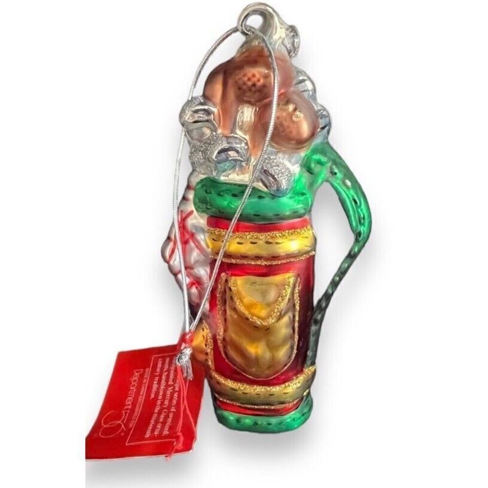 Department 56 Golf Bag Ornament Mercury‎ Glass 6” NWT